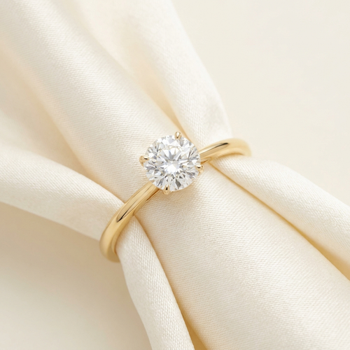 Aurelia Solitaire Ring in 18k yellow gold